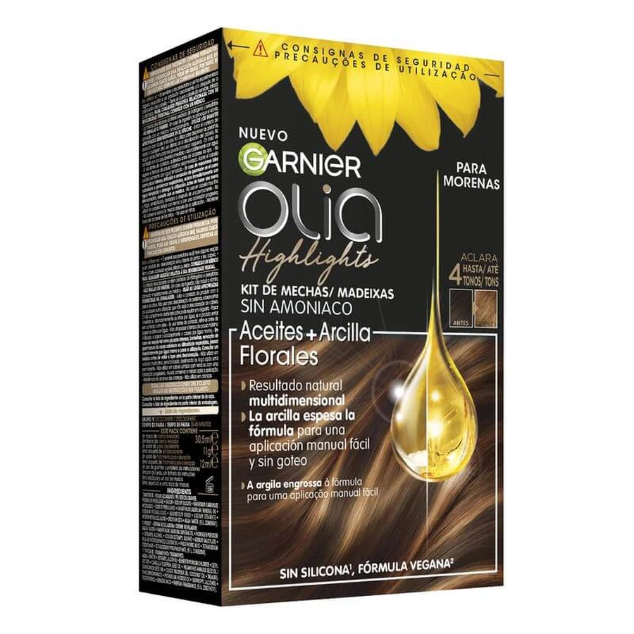 Garnier Olia Highlights Ammonia-vrije permanente haarkleuring met natuurlijke bloemenoliën - Bruintint