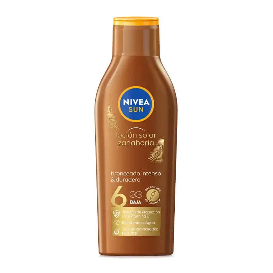 NIVEA Sun SPF6 Intense Tanning Carrot Sunscreen Milk, 200 ml