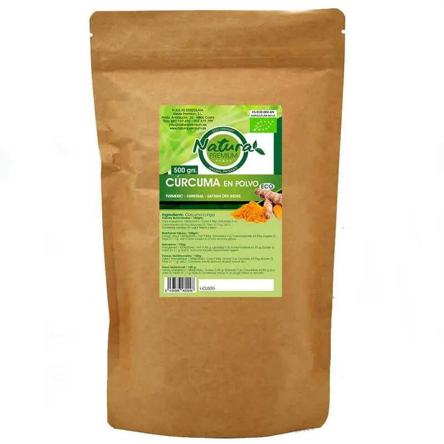 Natura Premium Bio-Kurkuma-Pulver, 500 gr