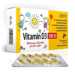 Vitamin D3 500 IU for children, 30 capsules, Zenyth