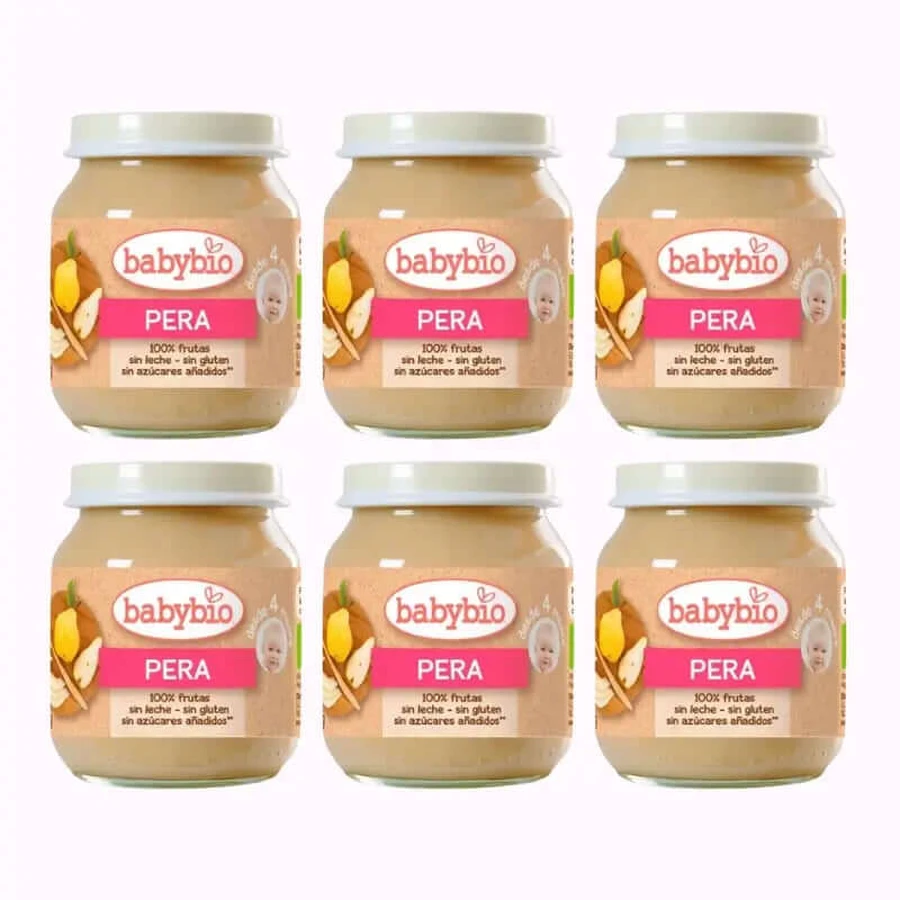Babybio Pear, Pack 6 x 130 grams