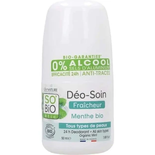So'Bio Etic Deodorant Freshness 24H Peppermint Roll-On 50Ml