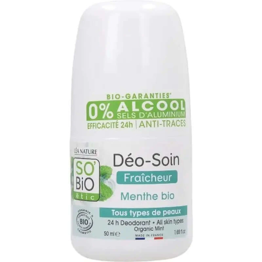 So'Bio Etic Deodorant Freshness 24H Peppermint Roll-On 50Ml