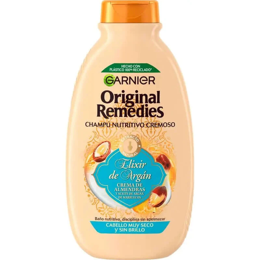 Garnier Original Remedies Elixir Of Argan Crèmige Voedende Shampoo Zonder Siliconen Voor Zeer Droog En Glanzend Haar 300 Ml