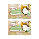 Babybio Yoghurt Kokosnoot Mango Ananas Appel, pak 4x130 gr