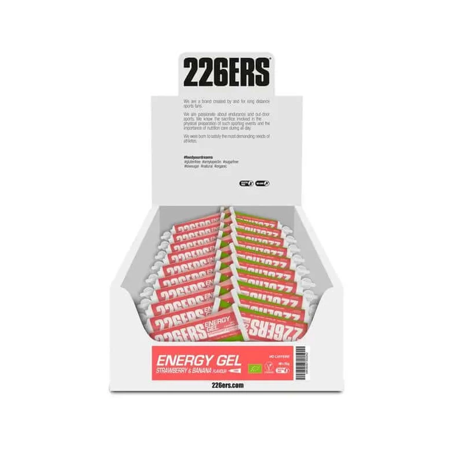 226Ers Energy Gel Bio Energetic Strawberry & Banana - Caffeine Free, 40x25 grams