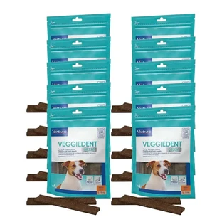 Virbac Veggiedent Fr3sh S, Snacks Dentales Para Perros de Raza Pequeña, Pack 10 unidades