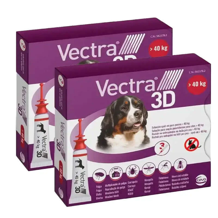 Vectra 3D Hund +40 kg, Pack 2 x 3 Pipetten