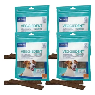 Virbac Veggiedent Fr3sh S, Snacks Dentales Para Perros de Raza Pequeña, Pack 4 unidades