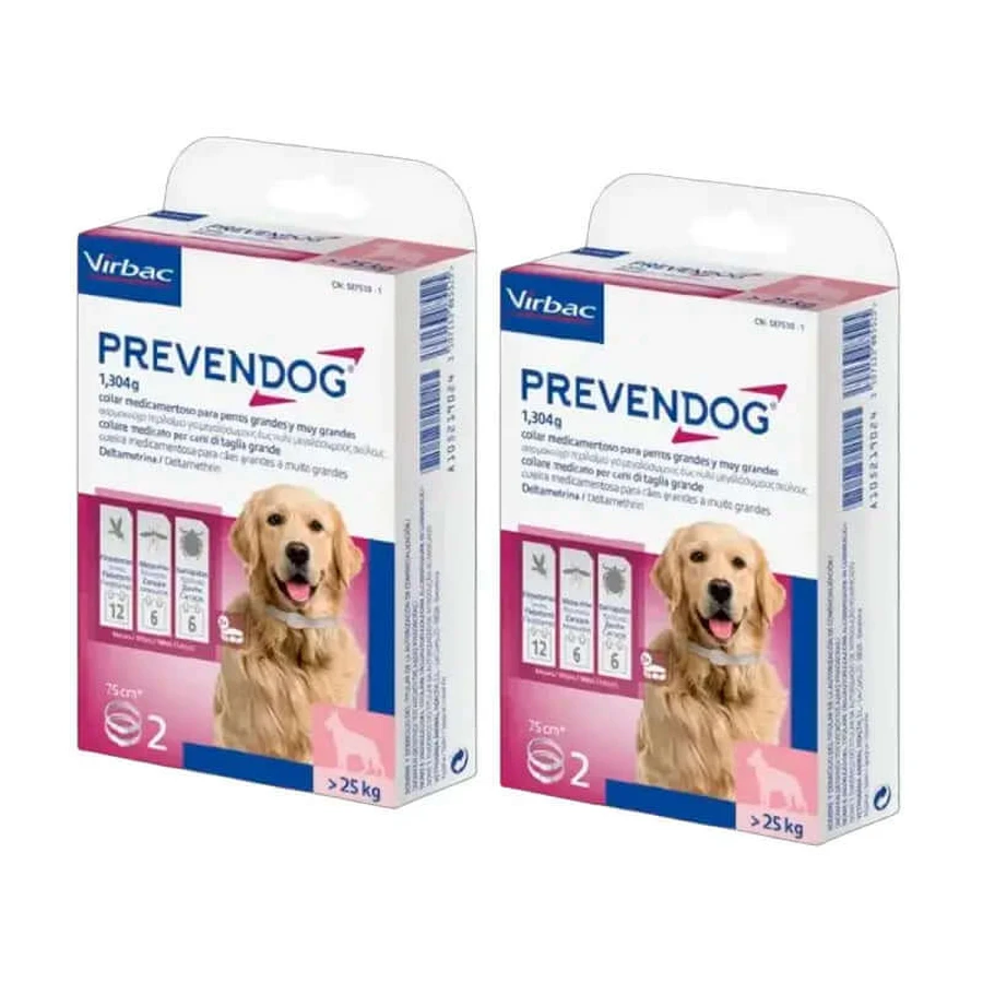 Virbac Prevendog Antiparasitic Collar, Pack 2 x 75 cm 2 units
