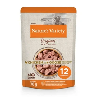 Nature's Variety Feline Adult Original Pate Chicken Goose, 12 x 70 g, snack pour chats
