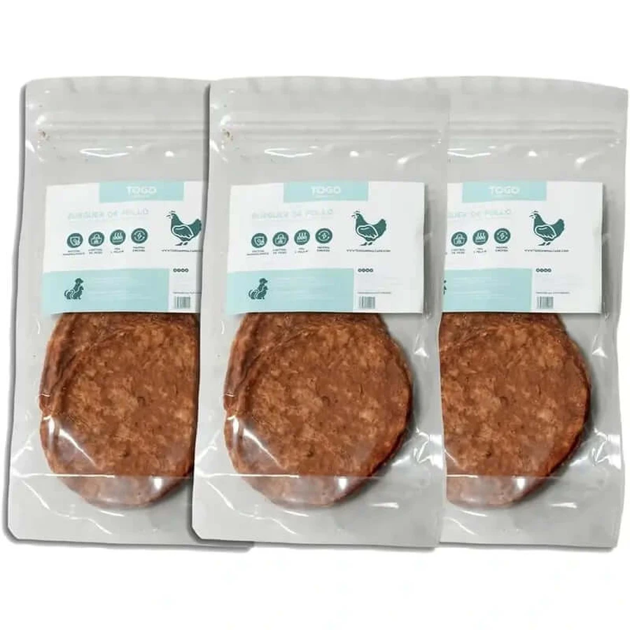 Togo Snack Natural Burger Chicken, paquet de 3 unités