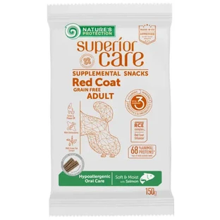Natures Protection Superior Care Red Coat Snack Hypoallergenic Para Perros. Cuidado Bucal De Salmónn 150Gr