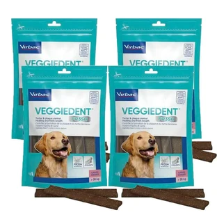 Virbac Veggiedent Fr3sh L, Snacks dentaires pour chiens de grande race, paquet de 4 unités
