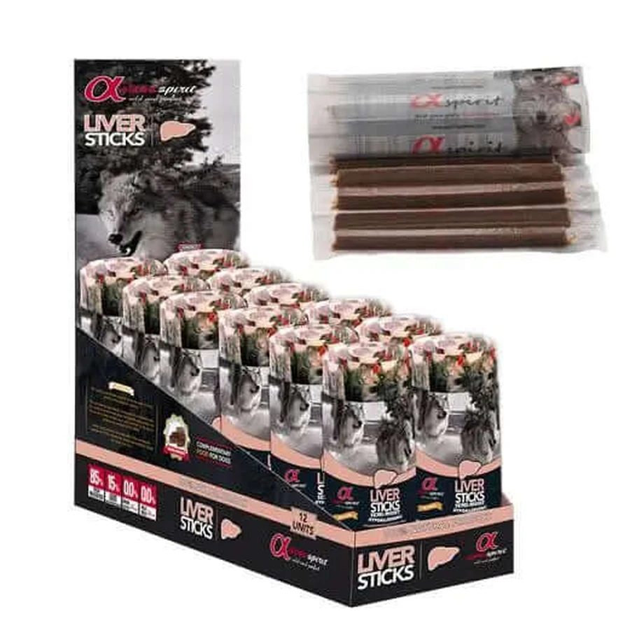 Alpha Spirit Canine Ristra Higado Caja 12X160Gr