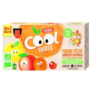 Vitabio Cool Fruits Apple, Peach And Apricot 90 Gr, 12 units