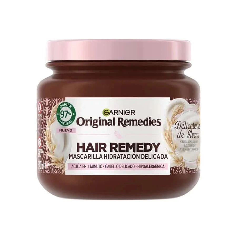 Garnier Original Remedies Hypoallergeen Hydraterend Masker Met Rijstcrème En Biologische Havermelk, 340Ml