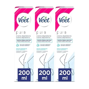 Veet Minimal Enthaarungscreme Empfindliche Haut, 3x200ml