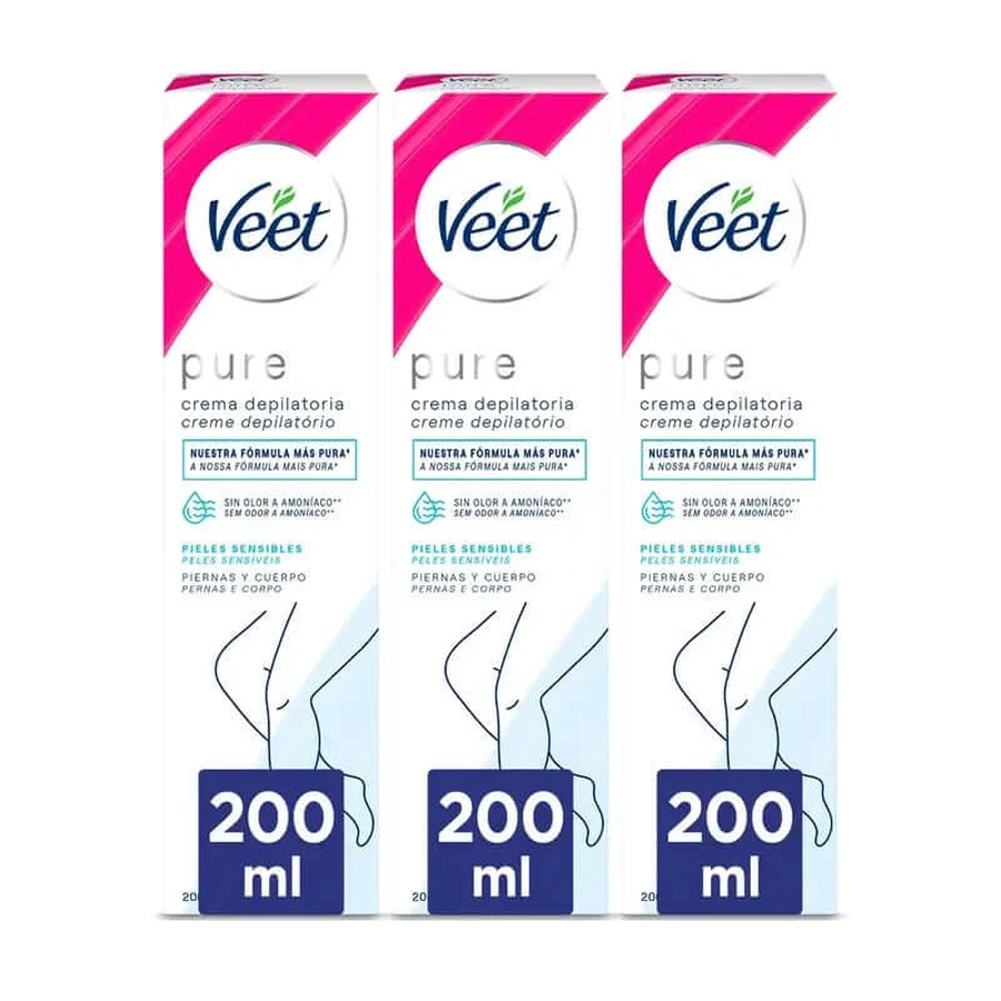 Veet Minimal Enthaarungscreme Empfindliche Haut, 3x200ml
