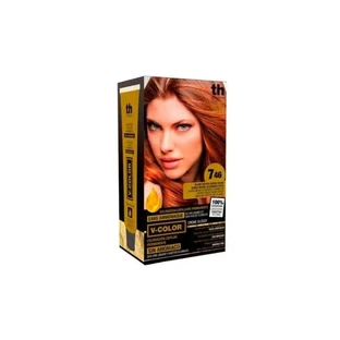 Th Pharma V Color - Zestaw do koloryzacji nr 7.46 bez amoniaku C/Liquid Gold