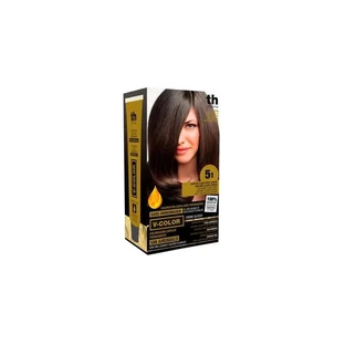 Th Pharma V Color - Zestaw do koloryzacji nr 5.1 bez amoniaku C/Liquid Gold