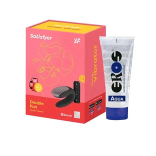 Vibrateur Connect Partner Satisfyer + Lubrifiant à base d'eau Eros Classic Line Aqua