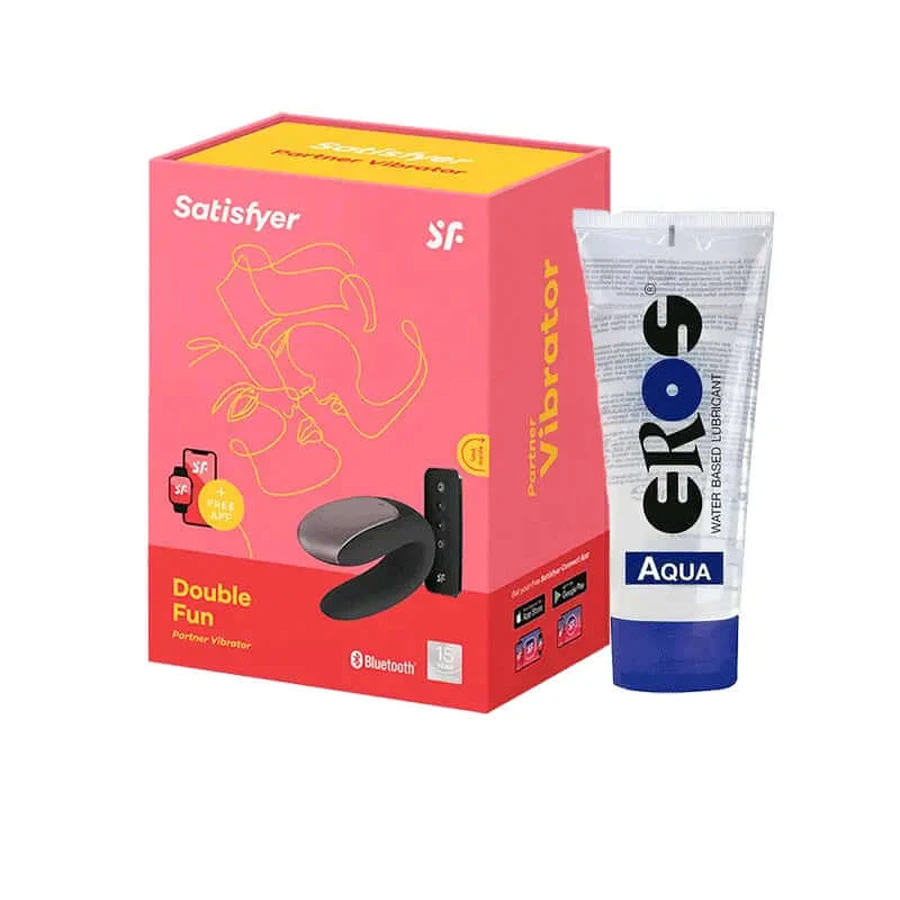 Vibrateur Connect Partner Satisfyer + Lubrifiant à base d'eau Eros Classic Line Aqua