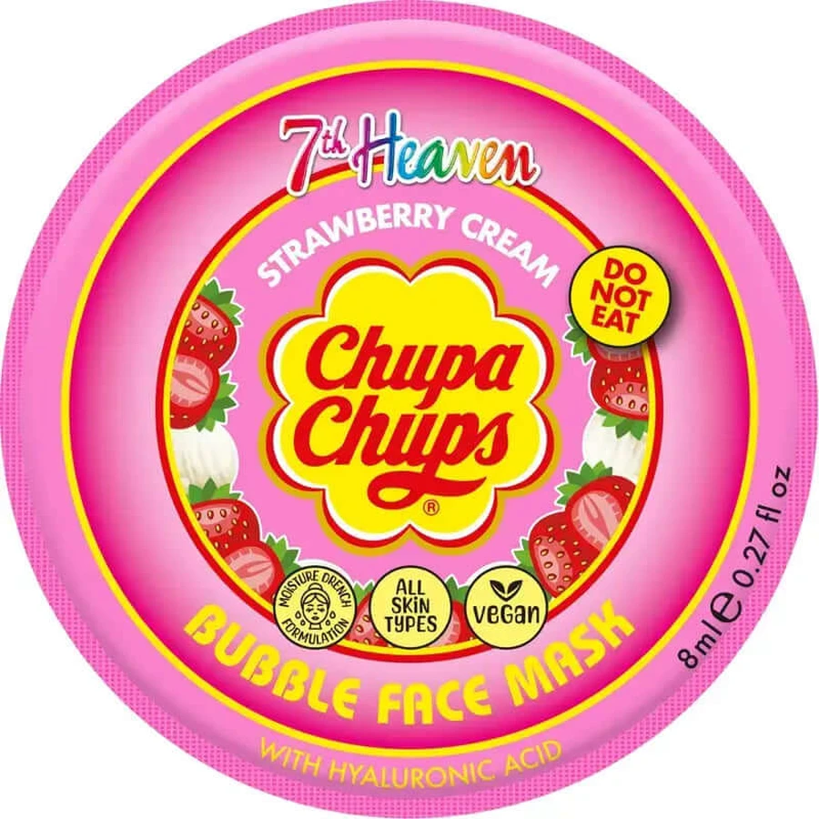 7 Heaven Bubble Chupa Chups Masque à bulles à la fraise et à la crème