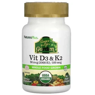Natures Plus Garden Vitamine D3&K2, 60 Capsules