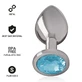 Intense Plug Anal Metal Aluminio Con Cristal Azul Talla S