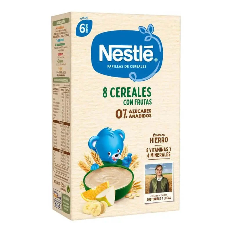 Nestlé Papillas 8 Cereales Con Frutas , 475g