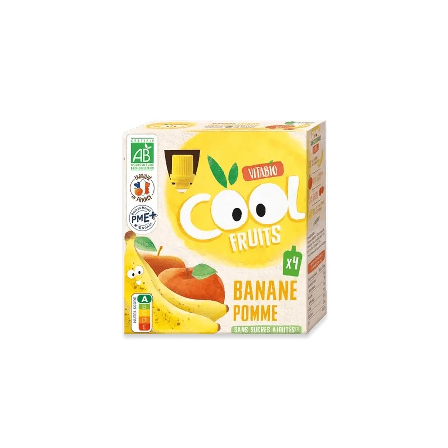 Vitabio Cool Fruits Apple & Banana 90 Gr, 4 unités