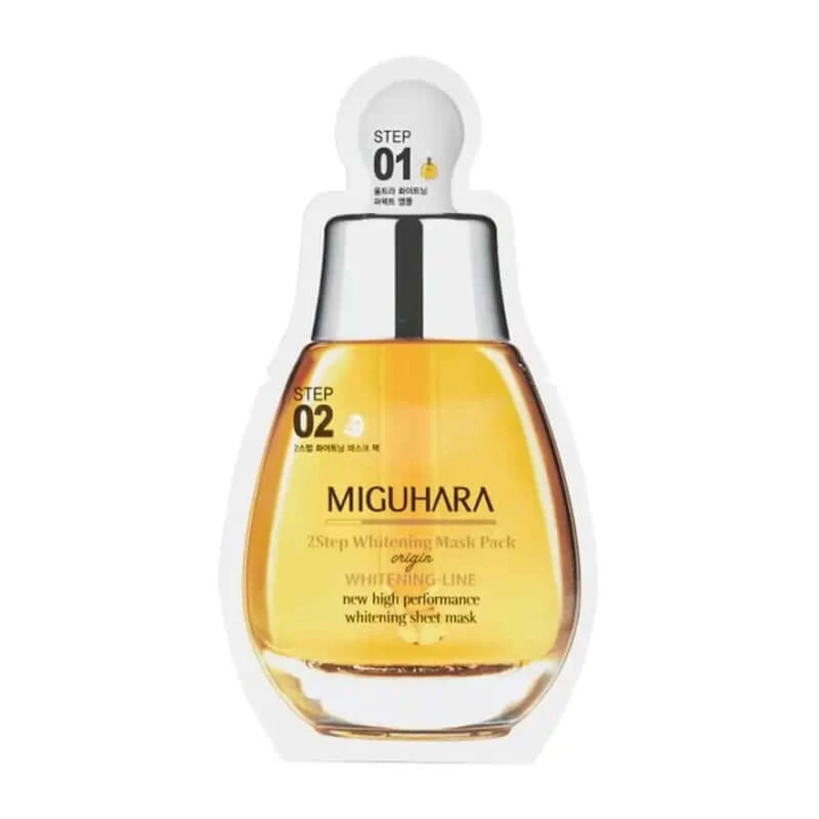 Miguhara 2 Schritt Whitening Maske Pack Herkunft, 1,7ml + 25ml