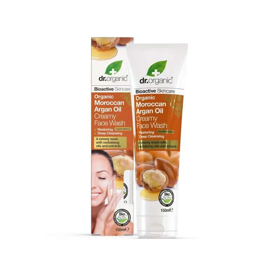 Dr. Organic Detergente viso pelle normale-secca Argan 150ml