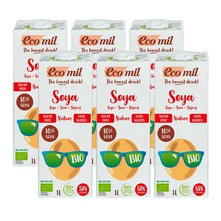 Ecomil Organic Soya Vegetable Drinks, Pack 6 x 1 liter