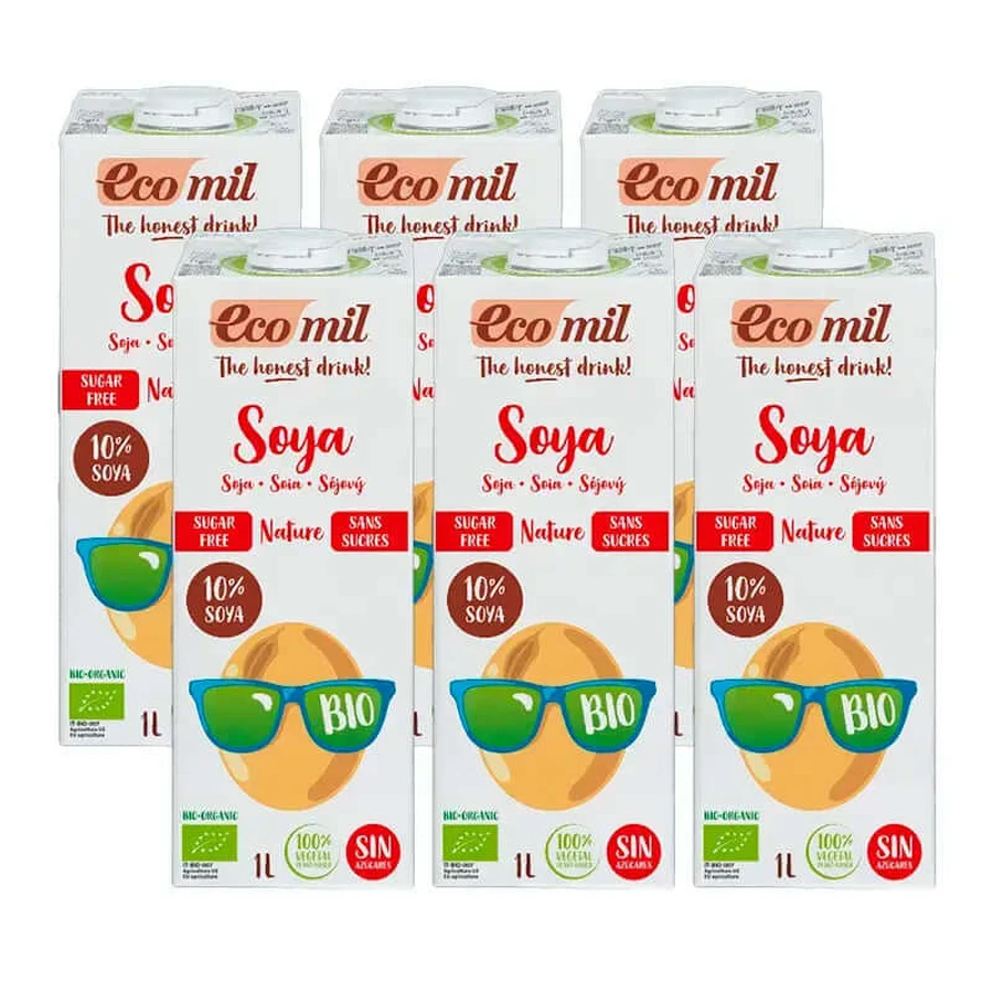 Ecomil Organic Soya Vegetable Drinks, Pack 6 x 1 liter