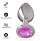 Intense Plug Anal Metal Aluminio Con Cristal Rosa Talla S