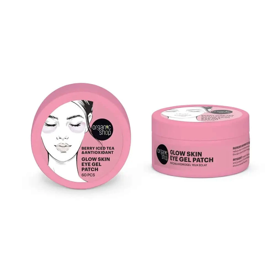 Organic Shop Glow Skin Gel Ooglapjes Iced Berry Tea Antioxidant, 60 stuks
