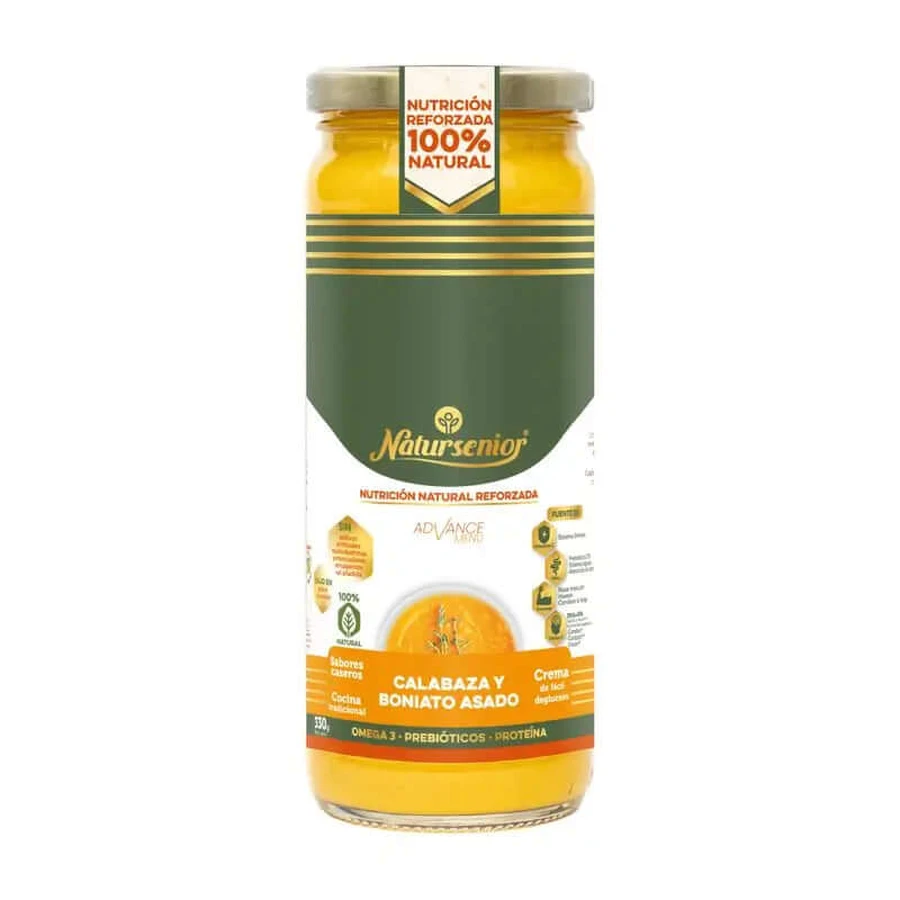 Natursenior Crema De Verduras Adultos Calabaza Y Boniato Asado Con Omega 3 Dha, Prebióticos Y Proteínas. , 255 gr