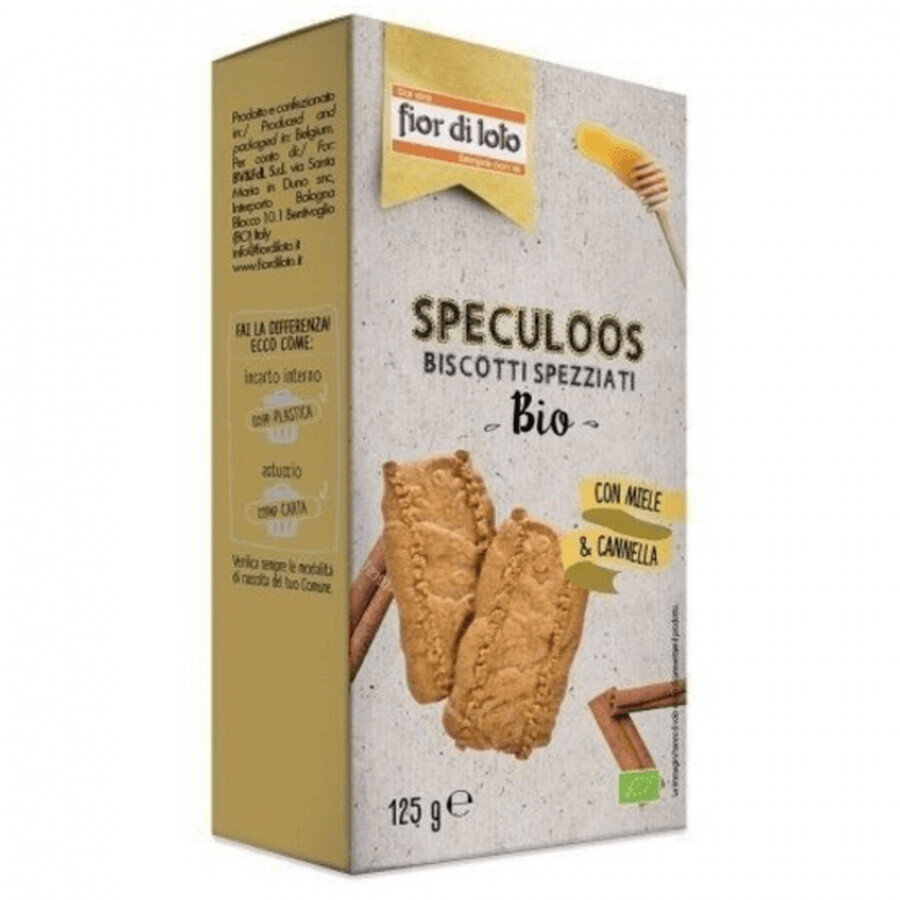 Biologische koekjes met honing en kaneel Speculos, 125g, Fior di Loto
