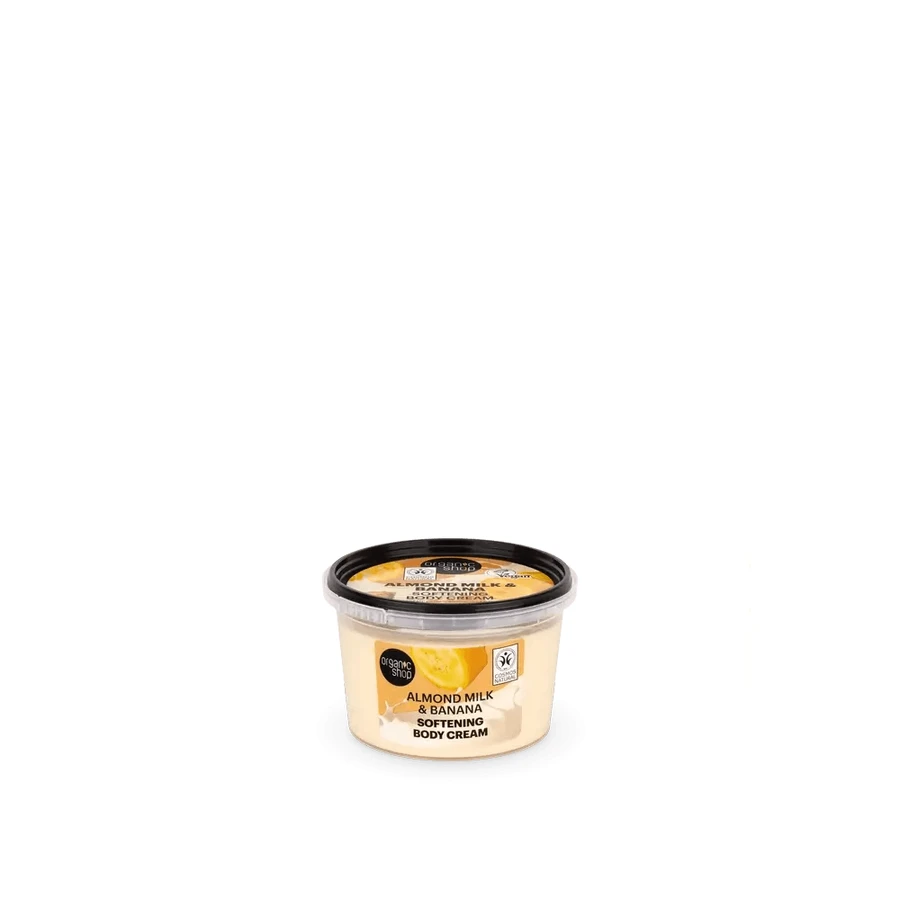 Organic Shop Mandel- und Bananenmilch Beruhigende Körpercreme, 250 ml