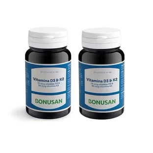 Bonusan Vitamina D3 & K2 , 2X60 Capsule