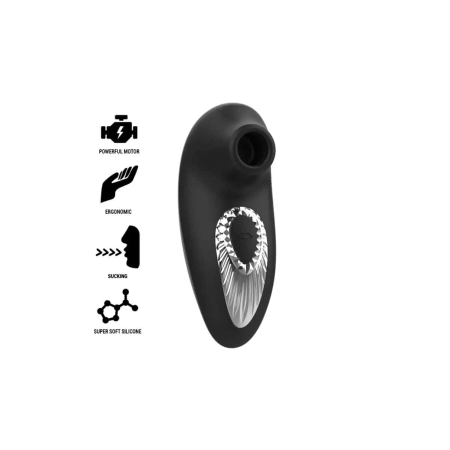 Black&Silver - Rechargeable Silicone Massager & Sucker Black