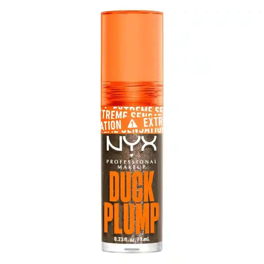 Nyx Duck Plump High Pigment Lip Gloss Volumizing Gloss Glitter Brown 21 , 7 ml