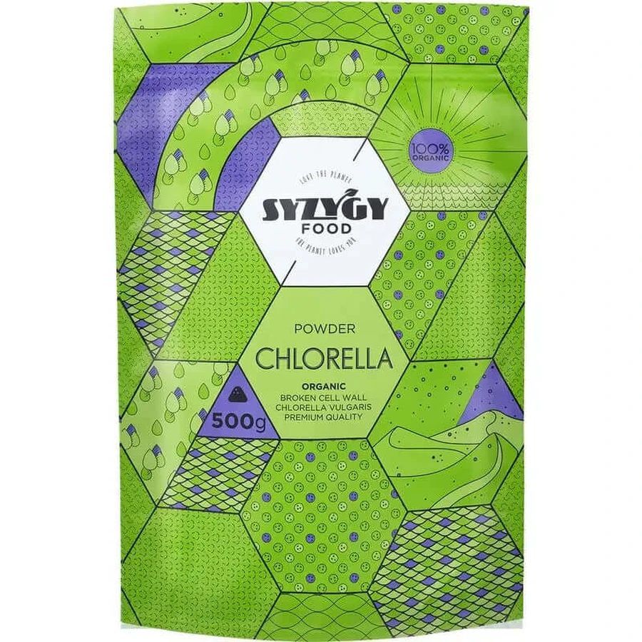 Syzygy Nahrungsergänzungsmittel Chlorella-Pulver Bio-zertifiziert , 500 g