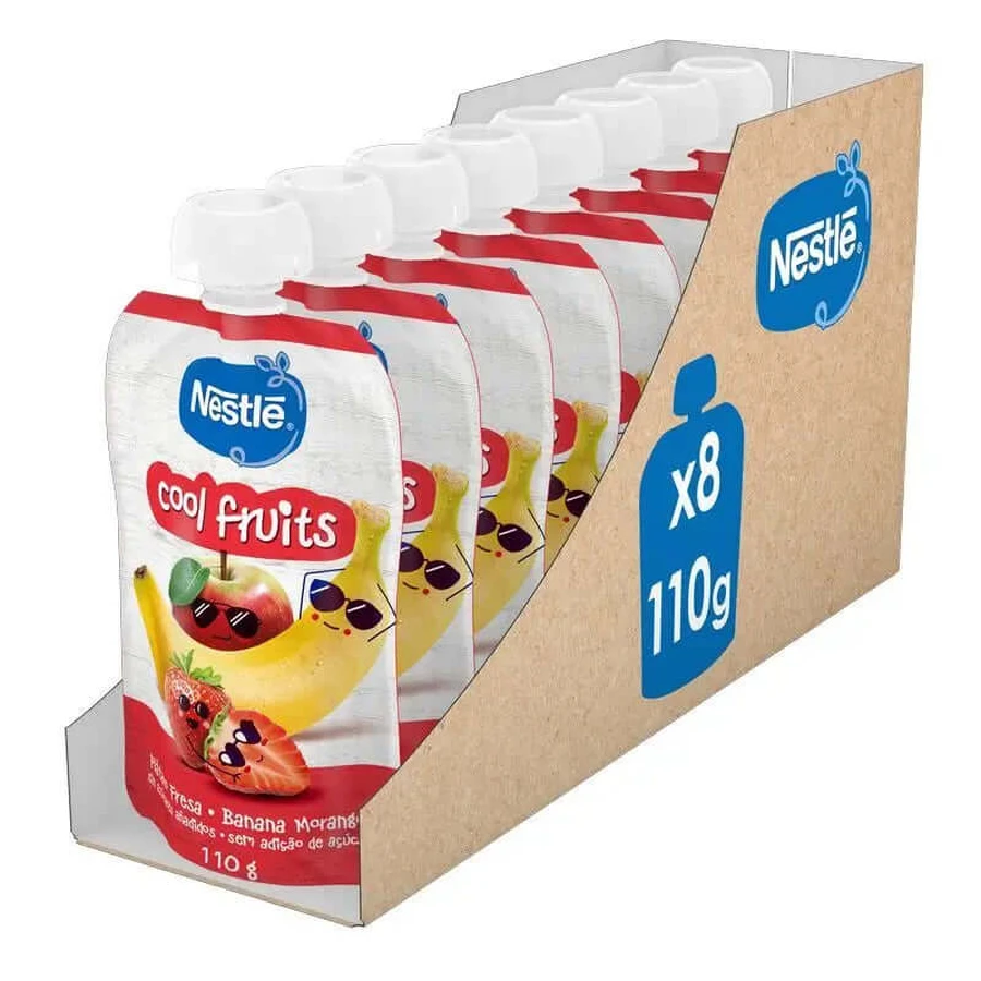 NESTLÉ Pack Purée Cool Fruits Sachet , 110g x 8 unités