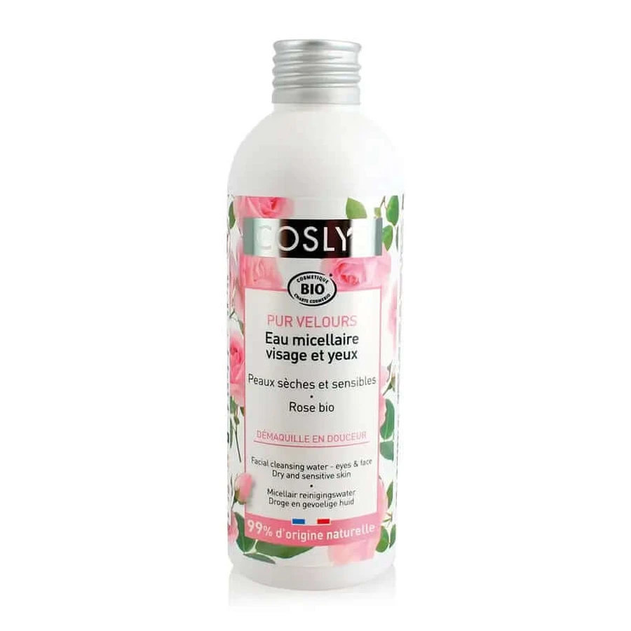 Coslys Cleansing Eau Micellaire Démaquillante Peau Sèche et Sensible Avec Roses, 200 ml
