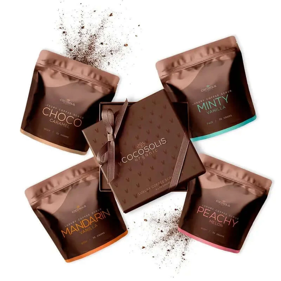 Cocosolis Luxury Coffee Scrub Box , 4 x 70 grams