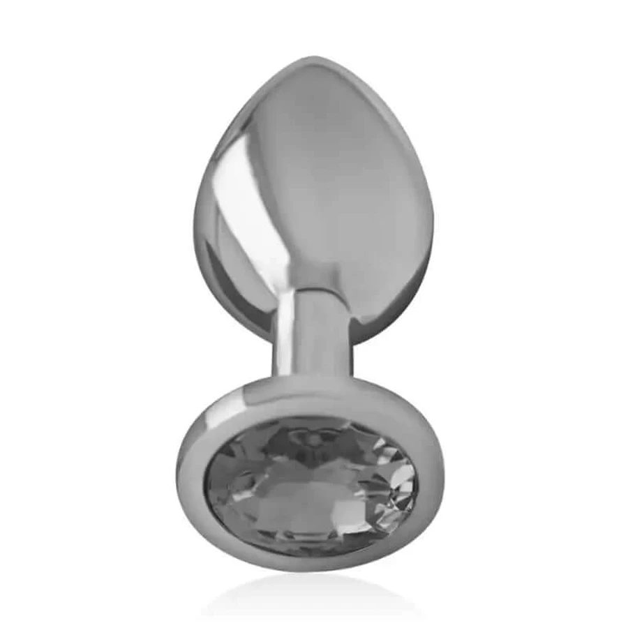 Intense Anal Plug Metal Aluminum With Black Crystal Size L