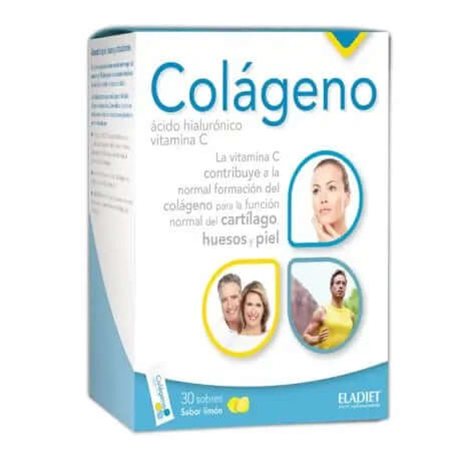 Eladiet Colageno + Ac Hialuronico + Vit C, 30 Sobres